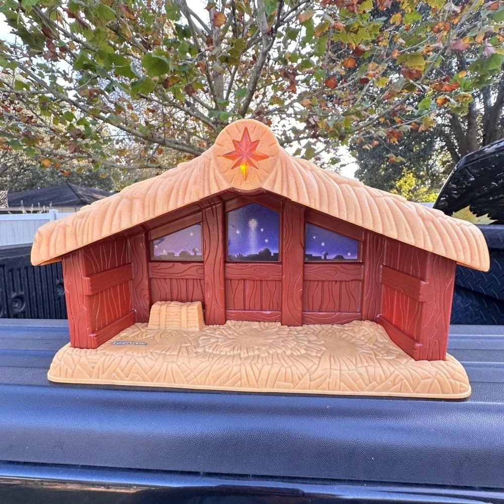 Fisher Price Little People Nativity WORKING Manger Stable Light Up Musical 2005‎